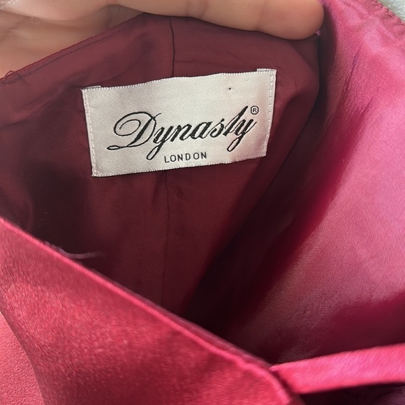 DYNASTY LONDON Burgundy Drape Neck Floor Length Dress - Picture 8 of 10